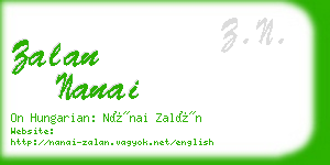 zalan nanai business card